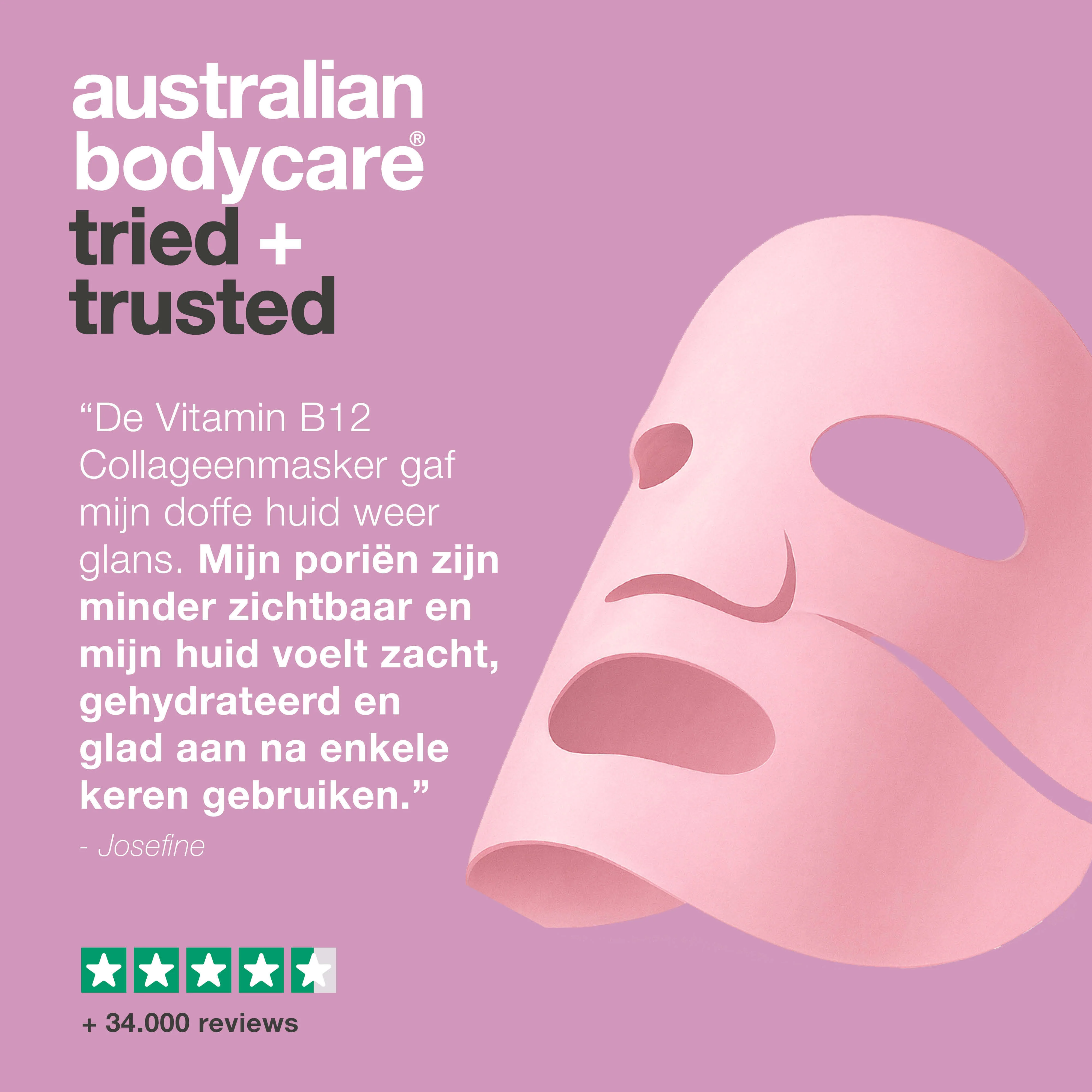 Vitamine B12 Collageenmasker voor droge en vermoeide huid — Vitamine B12 Collageenmasker voor droge huid. Met B12, niacinamide, peptiden, collageen en hyaluronzuur voor hydratatie en glans. - Image 5